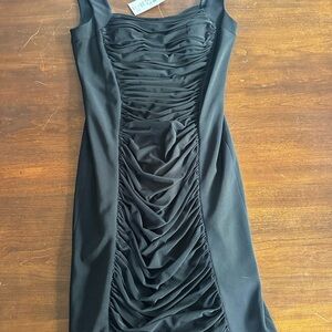 Cache Black Ruched Mini Dress